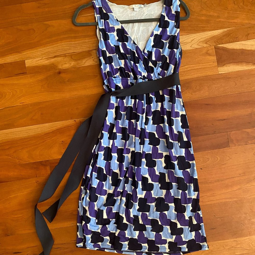 Boden Womens Knit Faux-Wrap Dress with Grogain Ribbon Belt; Size 6 (US), NWOT